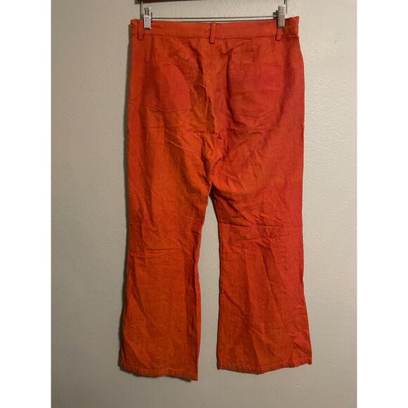 Vintage Womens Pants Large Orange Wide Leg Baggy Relaxed Retro Boho 90s READ - Picture 3 of 8